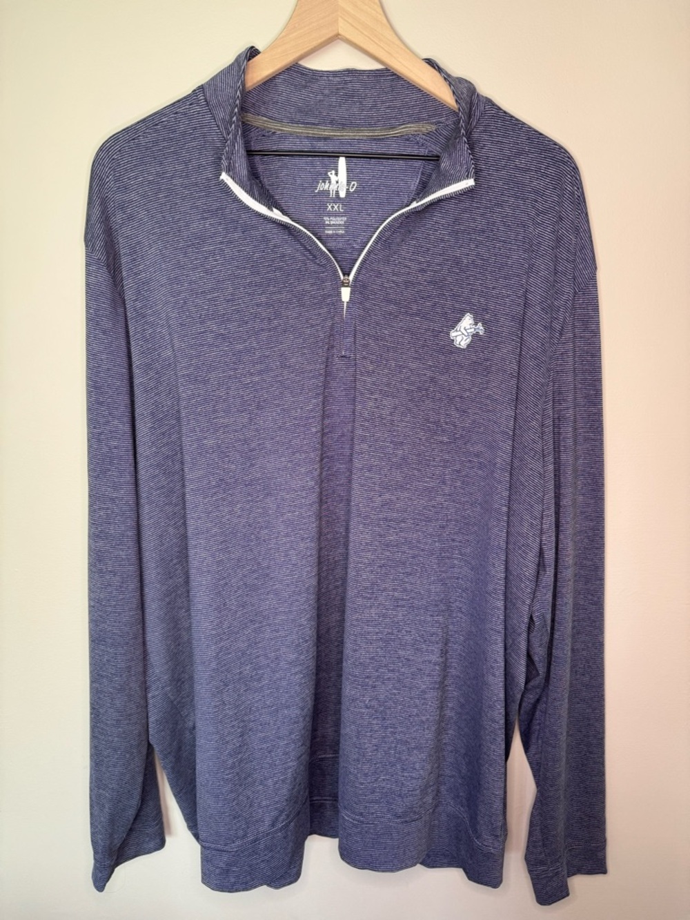 johnnie-O Navy Blue Heather Quarter-Zip Hooded Pullover